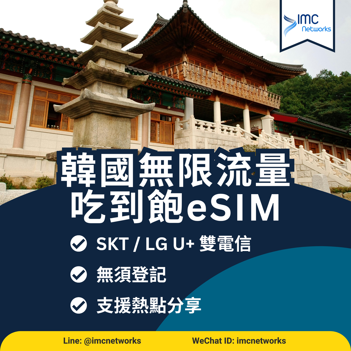 韓國上網卡 5G eSIM 電信方案| 韓國 SKT + LG+ 雙電信 5G 高速無限流量 eSIM